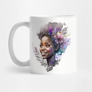 Watercolour print of a beautiful Black Queen Mug